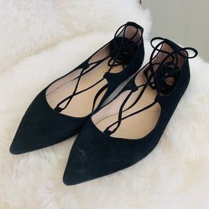 M. Gemi The Brezza Lace-Up Flat Black Suede 39